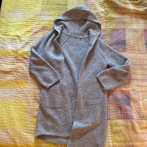 GAP Long Hooded Cartigan, Grey - S